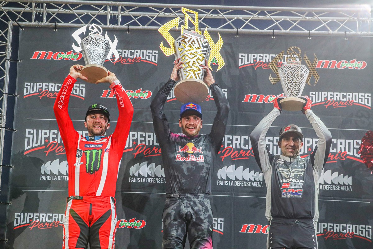 Pódio do Supercross de Paris numa edição anterior